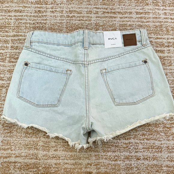 NWT RVCA Light Wash Distressed Jean Shorts - Picture 2 of 4